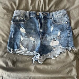 Kendall & Kylie Distressed Denim Shorts